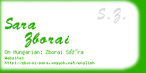 sara zborai business card